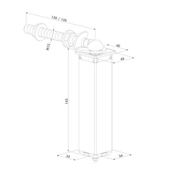 Петля возвратная Locinox M12 L=150 в профиль 40 мм. Петля возвратная Locinox M12 L=150 в профиль 40 мм.