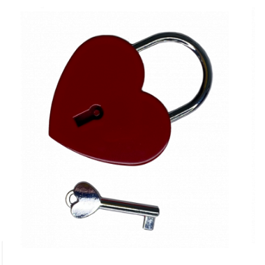 Замок навесной Vettore Heart+Red